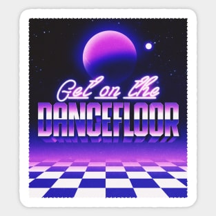 retro 70s and 80s dance floor Sticker